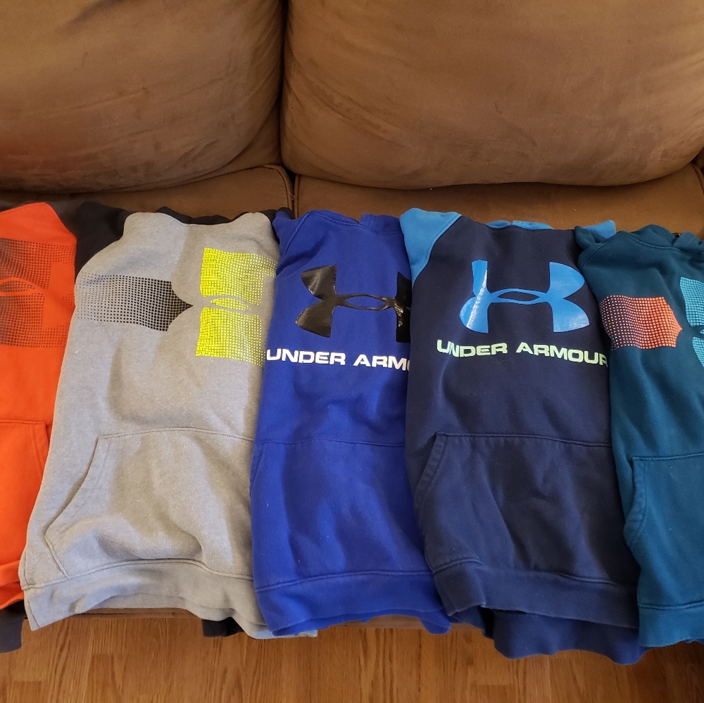 5 boys UA hoodies size large